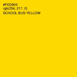 #FED900 - School bus Yellow Color Image